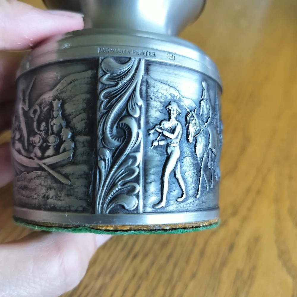 Vintage Astri Holthe Norwegian Pewter Candle Holder - 